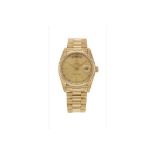 GENTS ROLEX 18ct DAY DATE DOUBLE QUICK 90's MODEL champagne dial on president strap watch only 9/