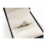 18ct YELLOW GOLD LADIES DIAMOND RING, SET WITH AN OVAL OLD CUT DIAMOND, TOTAL DIAMOND WEIGHT- 1.51