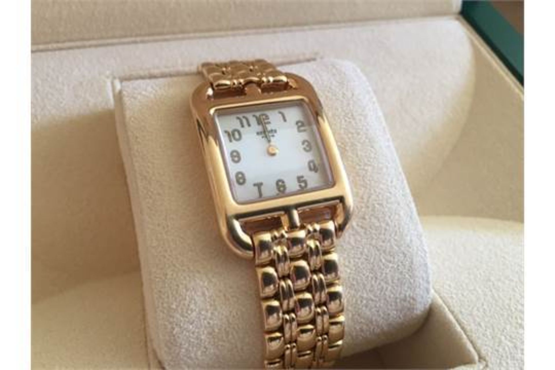 2010 HERMES 18ct SOLID GOLD CAPE COD WATCH WITH MOTHER OF PEARL FACE COST £23,475 NEW WATCH AND