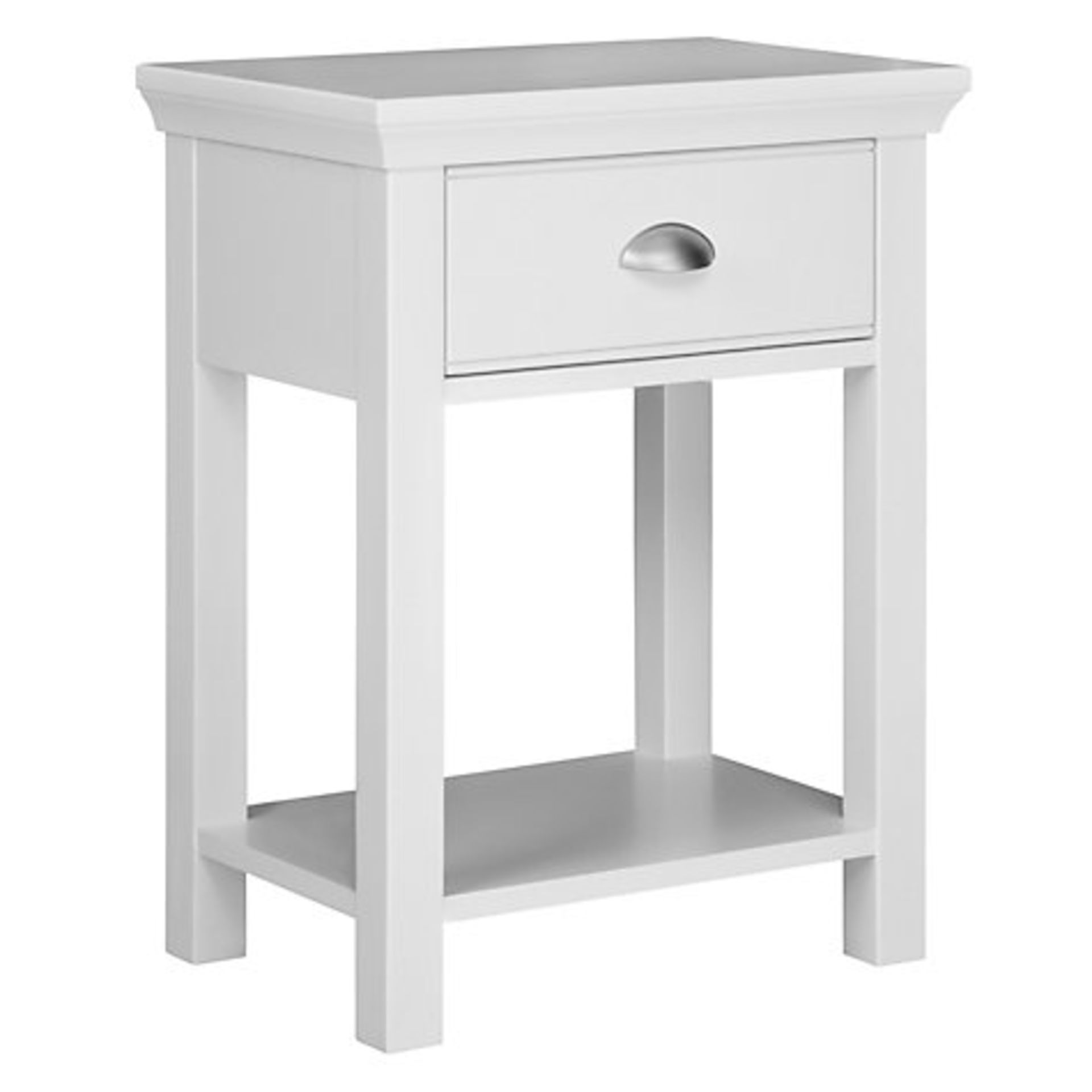 1 x BOXED HELSTON IVORY 1 DRAWER BEDSIDE CABINET (24219) RRP £250 (16.9.16) *PLEASE NOTE THAT THE