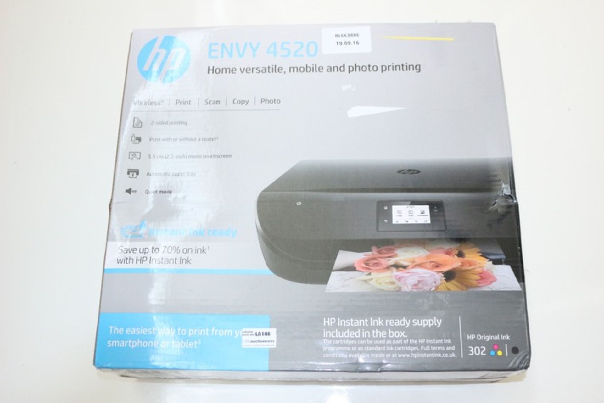 1 x BOXED HP ENVY 4520 ALL IN ONE PRINTER SCANNER COPIER RRP £70 *PLEASE NOTE THAT THE BID PRICE