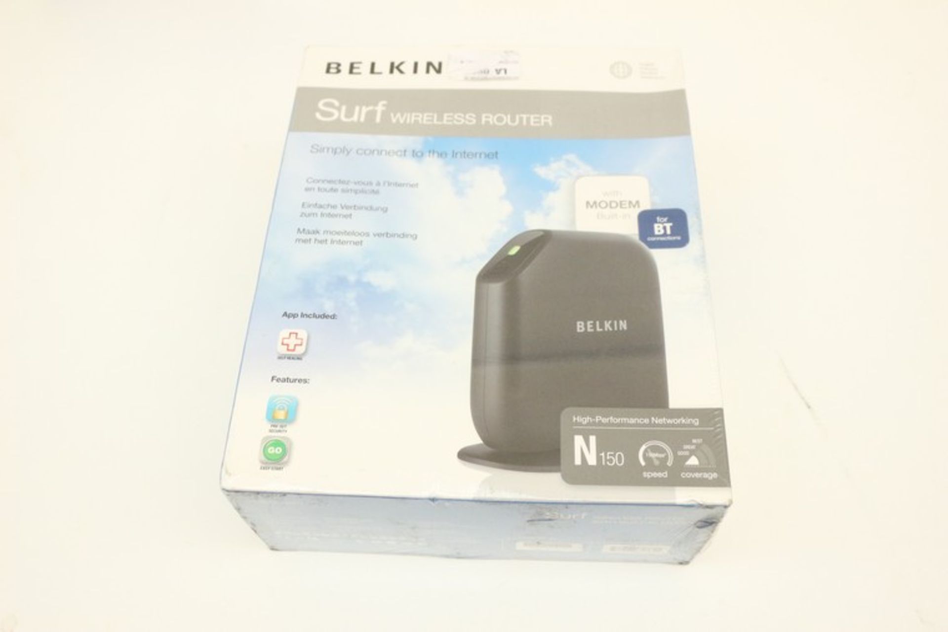 1 x BOXED BELKIN SURF WIRELESS ROUTER *PLEASE NOTE THAT THE BID PRICE IS MULTIPLIED BY THE NUMBER OF