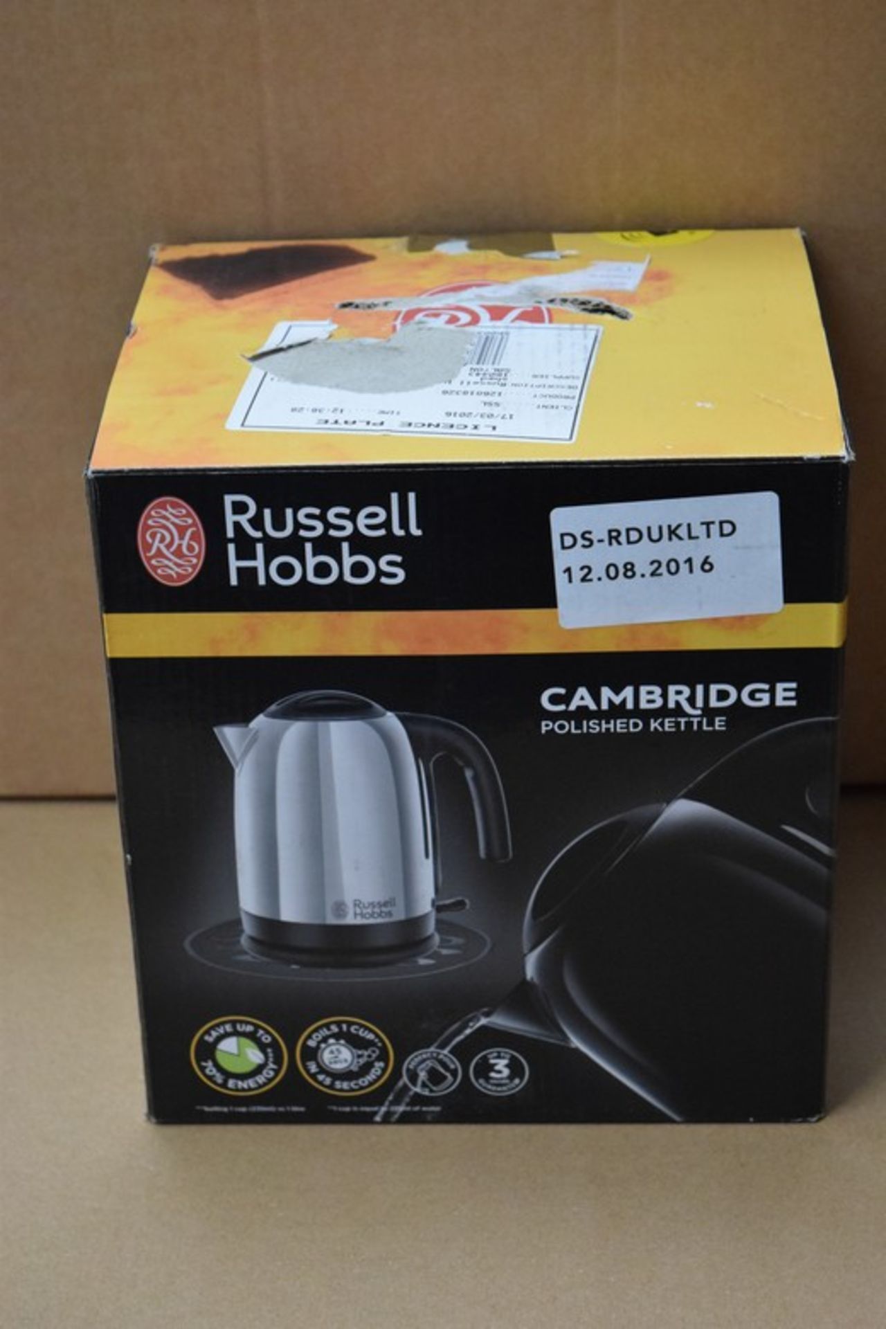 1 X BOXED RUSSELL HOBBS 1.7L STAINLESS STEEL KETTLE RRP £50