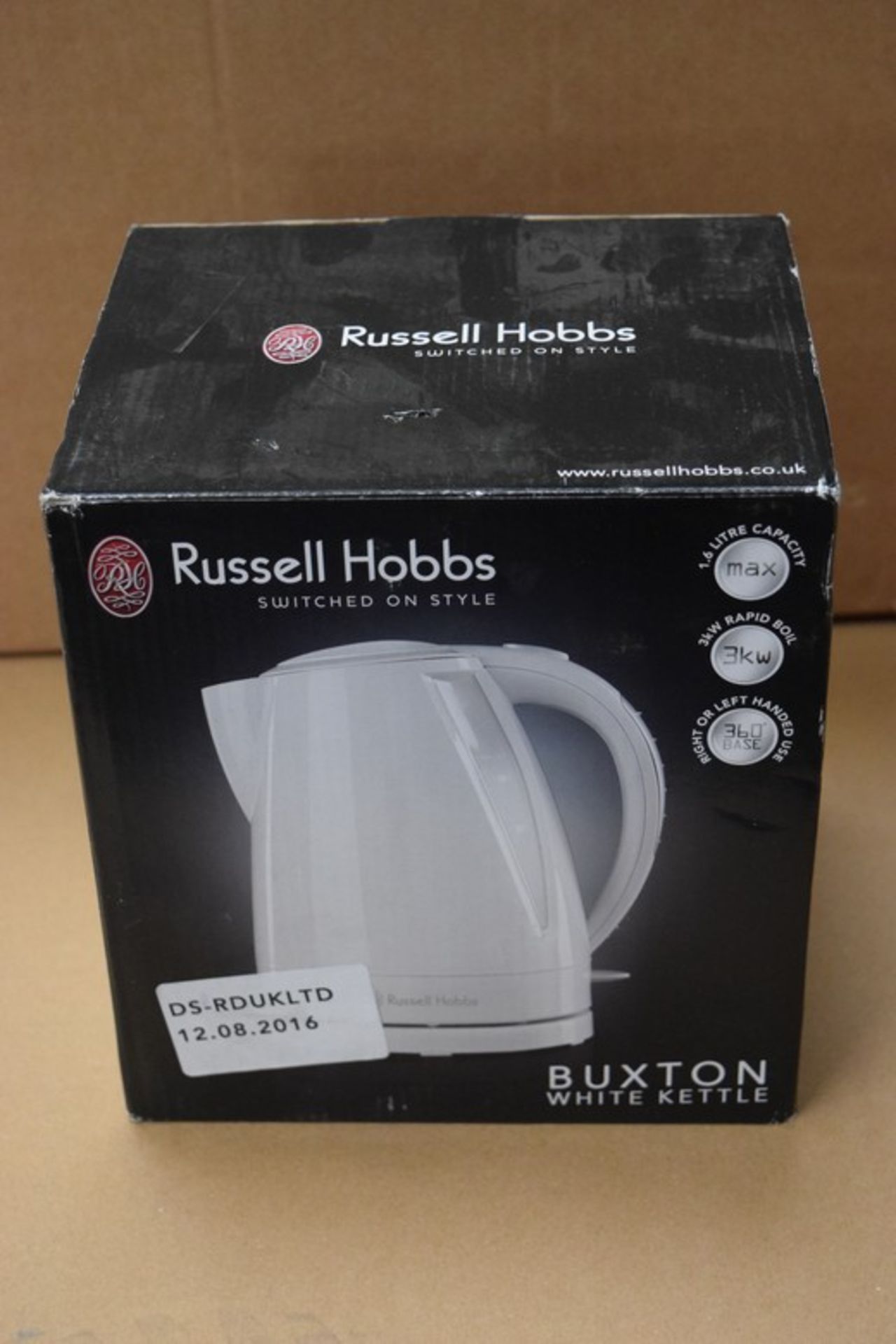 1 X BOXED RUSSELL HOBBS 1.7L WHITE KETTLE RRP £40