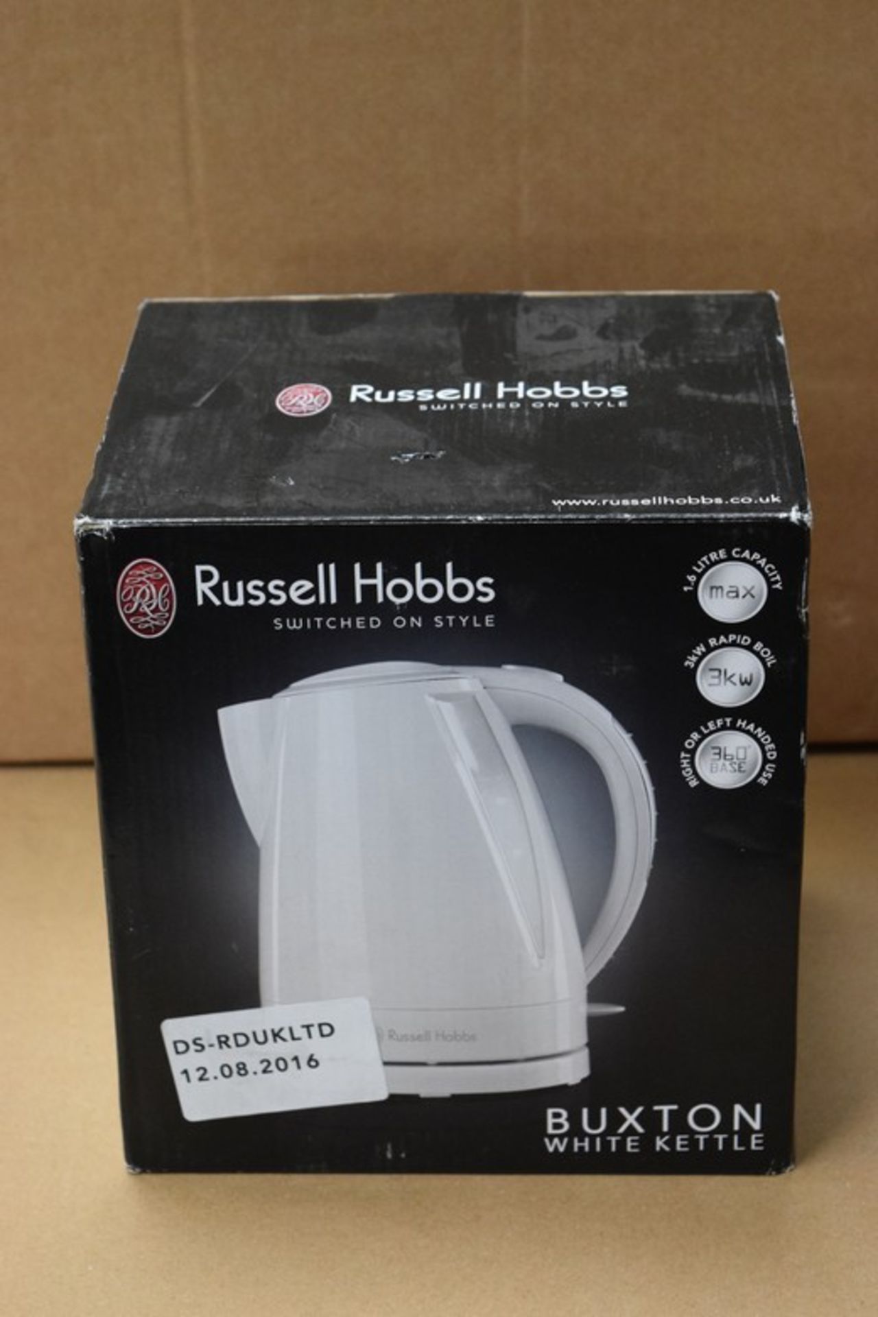 1 X BOXED RUSSELL HOBBS 1.7L WHITE KETTLE RRP £40
