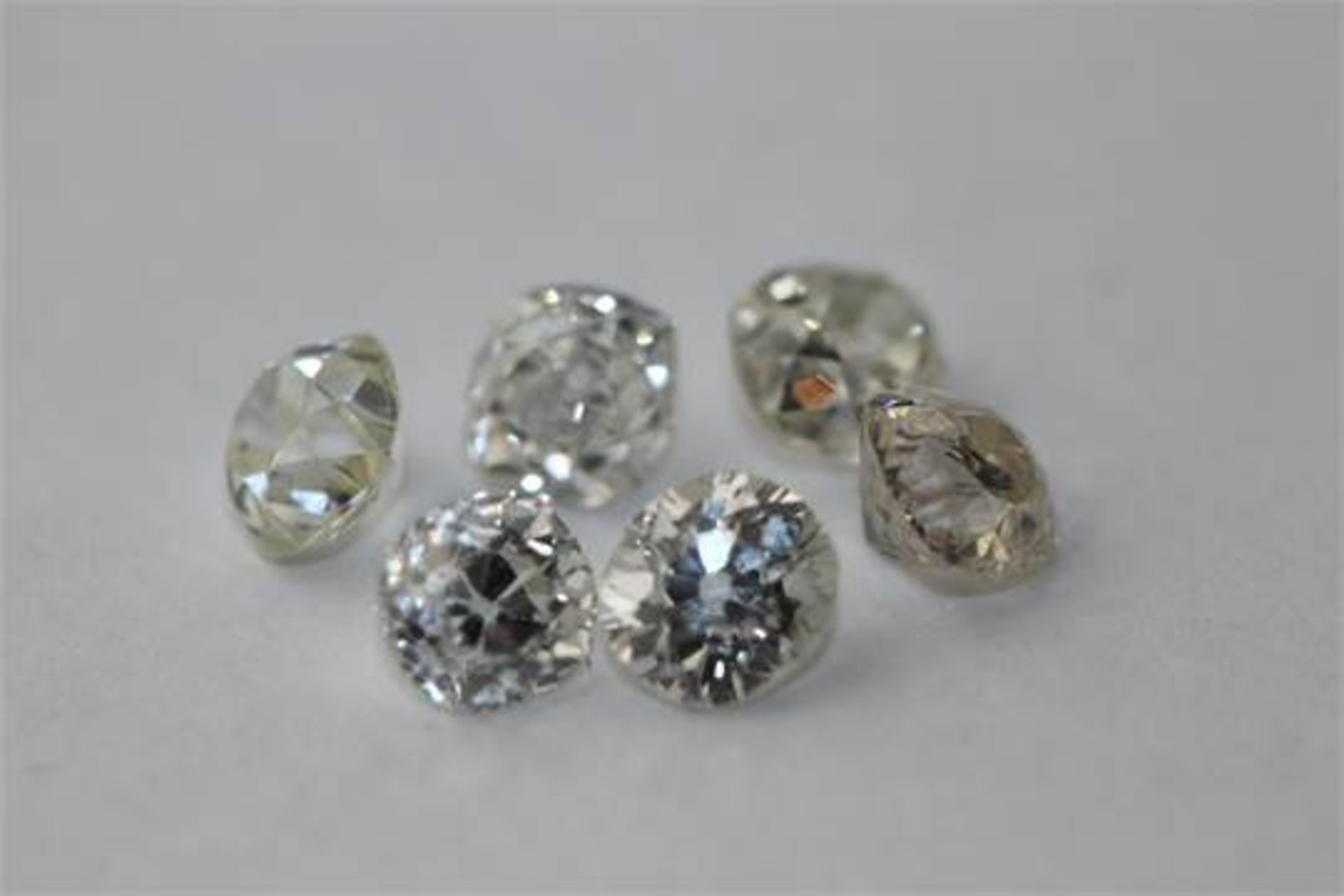 6 x Old cut Diamonds = 2.78ct,  Colour range D - J,  clarity VS