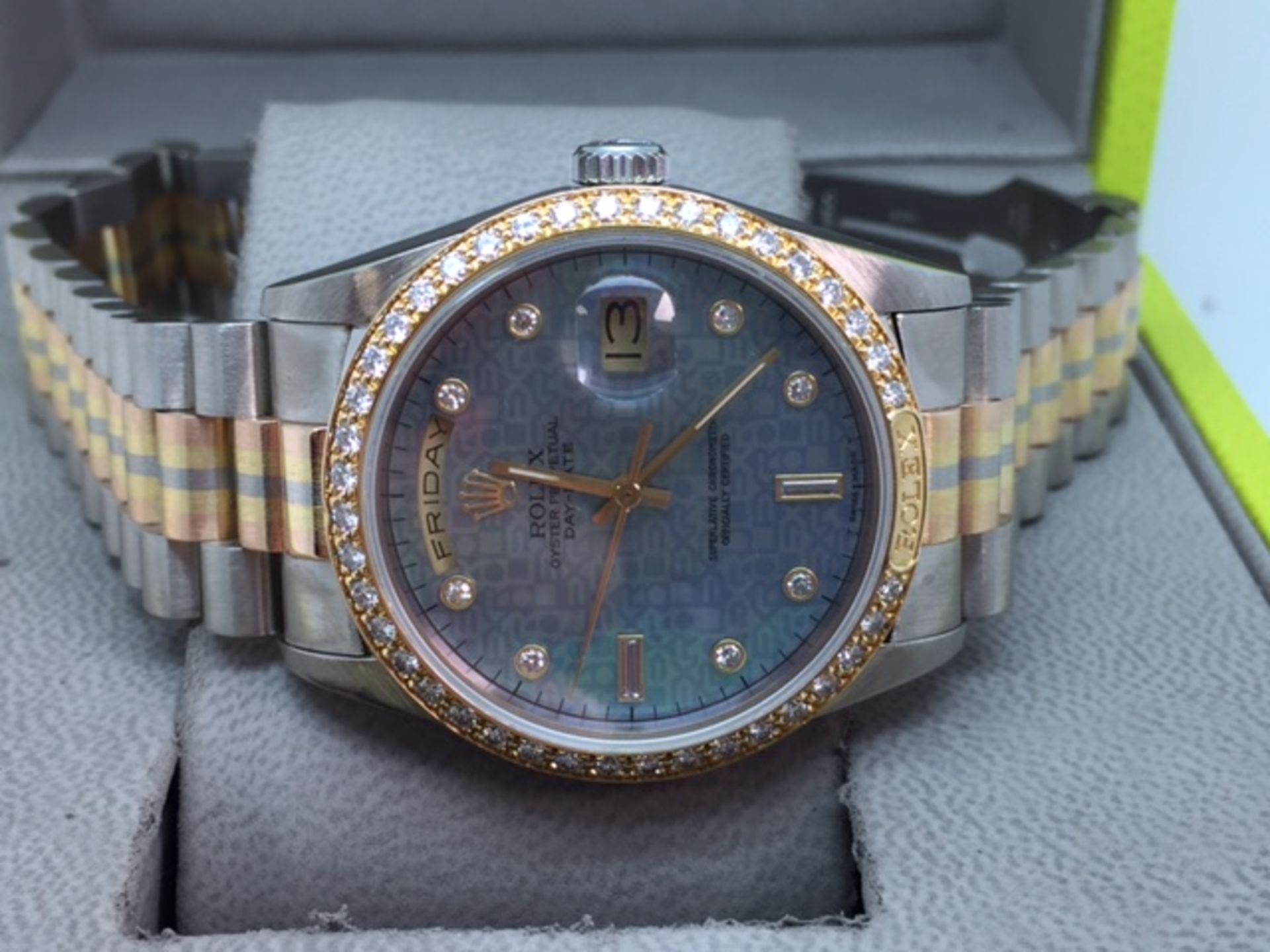 ROLEX DAY DATE TRIDOR DOUBLE QUICK 18ct WHITE/YELLOW/ROSE GOLD ALL FACTORY - SET WITH FACTORY MOTHER - Image 2 of 2