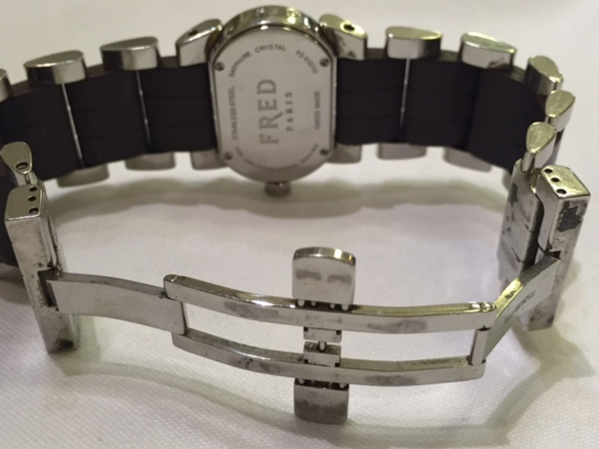 HUGE RRP FRED WRISTWATCH WITH FACTORY DIAMOND BEZEL IN EXCELLENT CONDITION WITH DEPLOYMENT CLASP & - Image 4 of 6