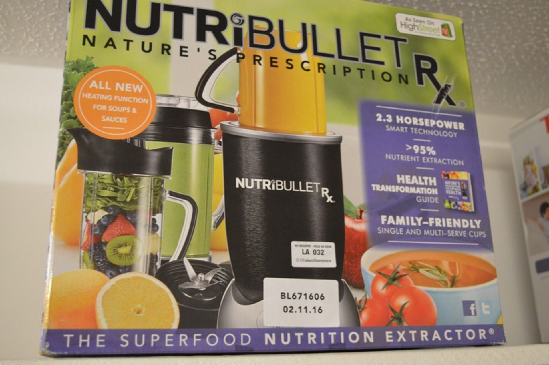 1 x BOXED NUTRI BULLET RX RRP £200 02.11.16 *PLEASE NOTE THAT THE BID PRICE IS MULTIPLIED BY THE