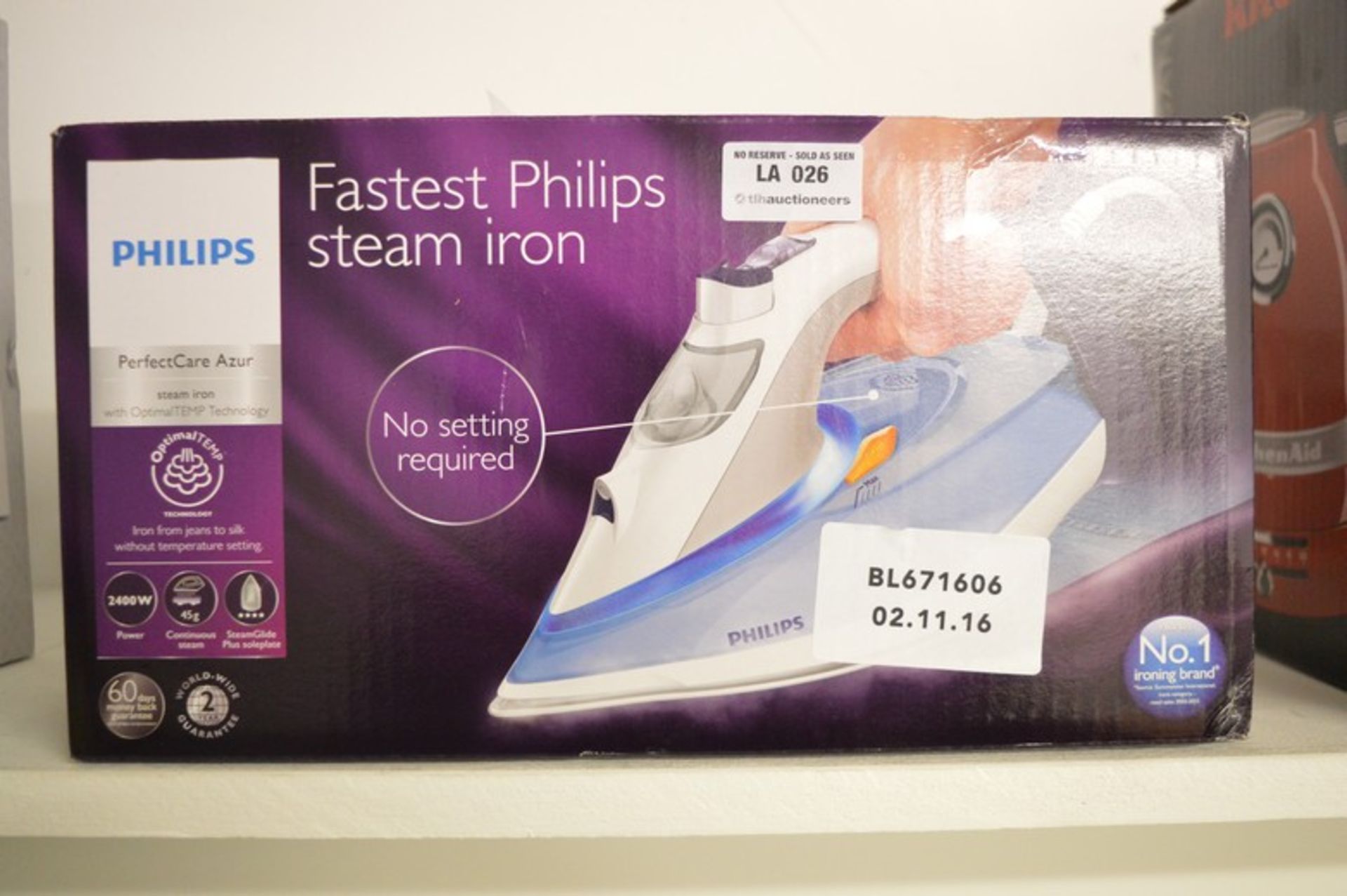 1 x BOXED PHILIPS PERFECT CARE AZURE STEAM IRON RRP £50 02.11.16 *PLEASE NOTE THAT THE BID PRICE