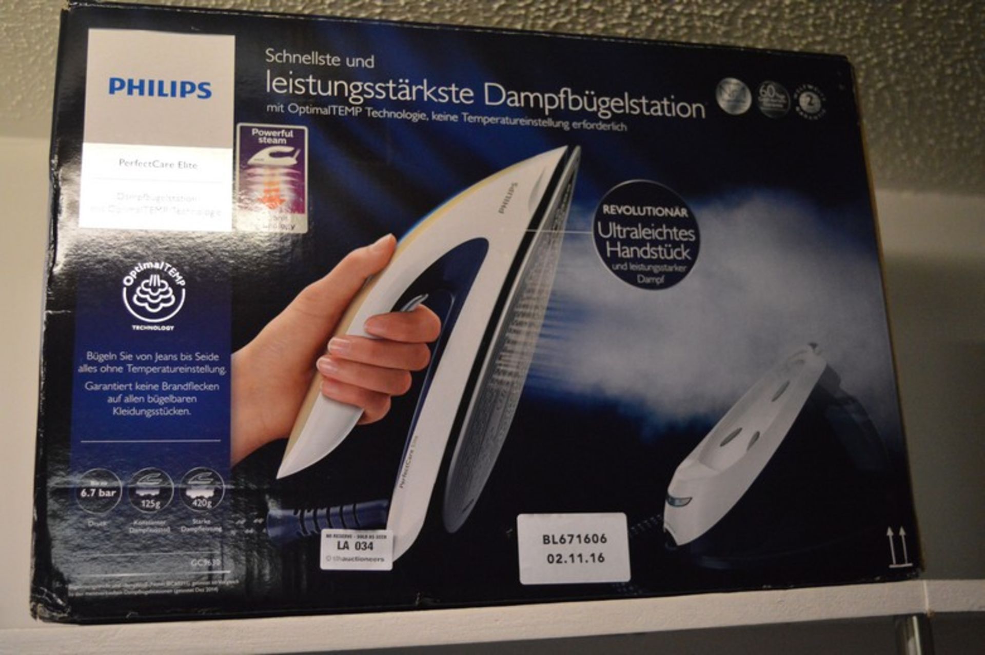 1 x BOXED PHILIPS PERFECT CARE ELITE STEAM GENERATING IRON RRP £120 02.11.16 *PLEASE NOTE THAT THE