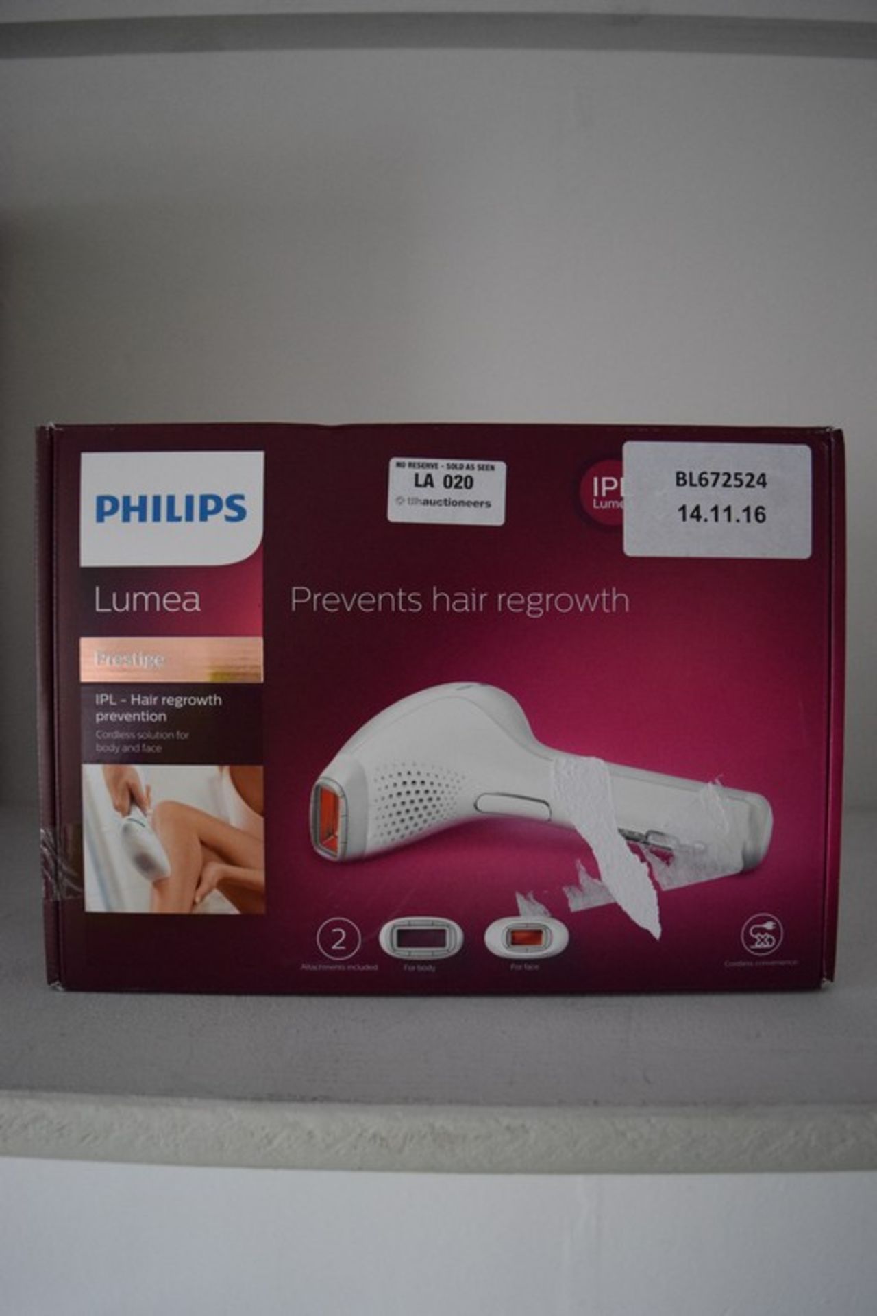 1 x BOXED PHILIPS LUMEA PRESTIGE HAIR REMOVAL SYSTEM RRP £275 (14.11.2016) *PLEASE NOTE THAT THE BID