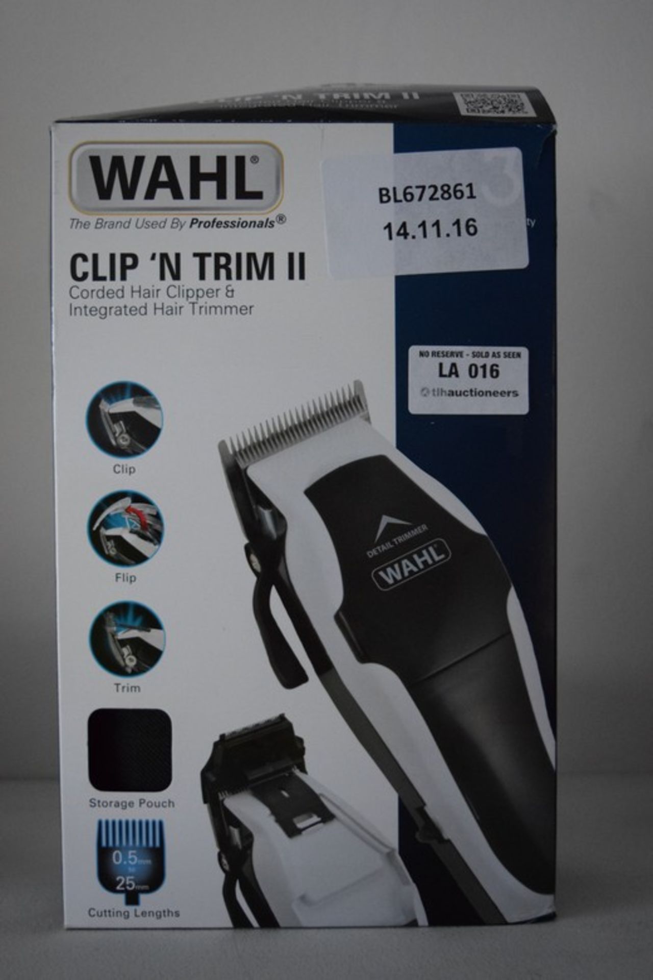1 x BOXED WAHL CLIP AND TRIM II MEN'S SHAVER RRP £45 (14.11.2016) *PLEASE NOTE THAT THE BID PRICE IS