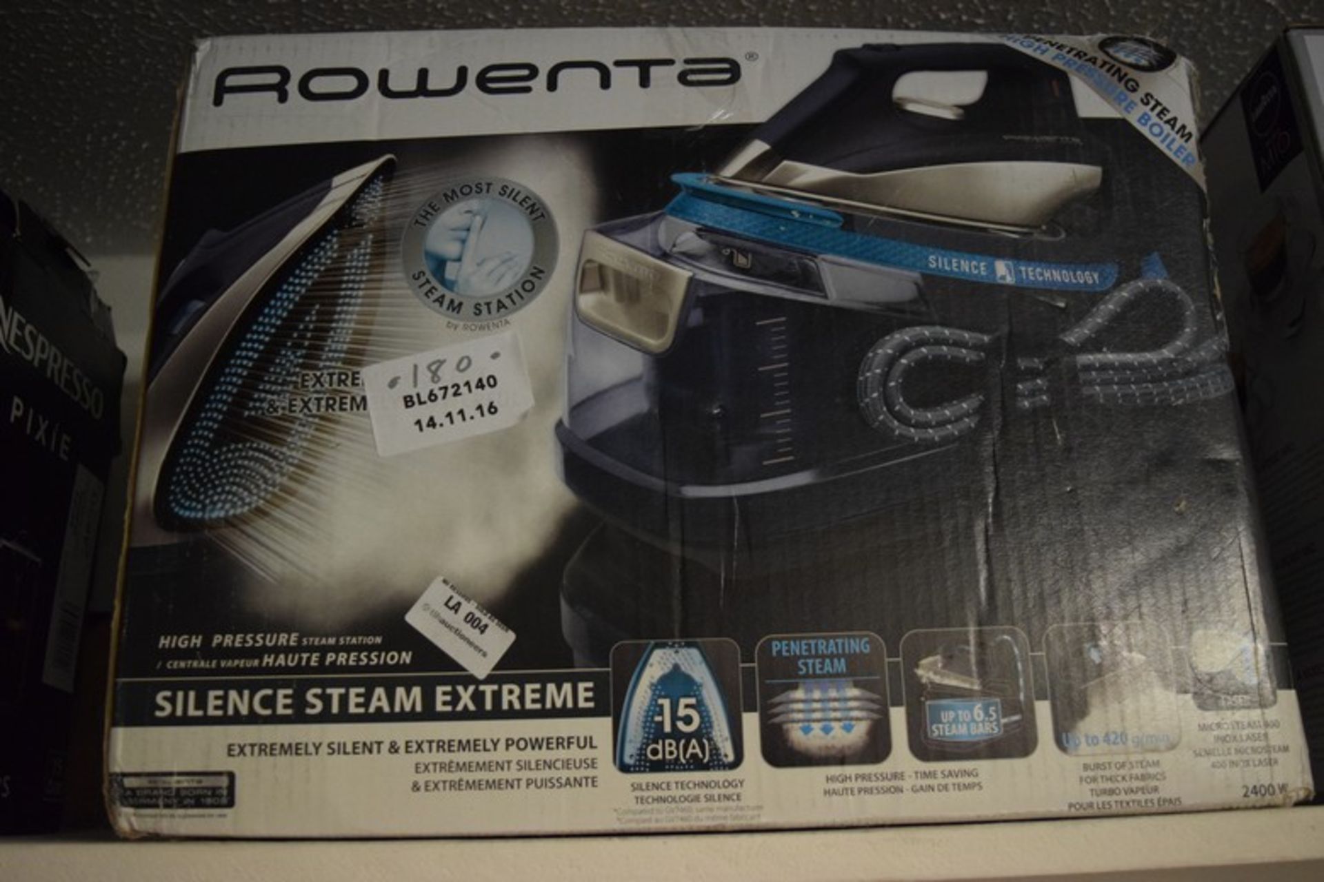 1 x BOXED ROWENTA SILENT STEAM EXTREME IRON WITH STEAM GENERATOR RRP £180 (14.11.2016) *PLEASE