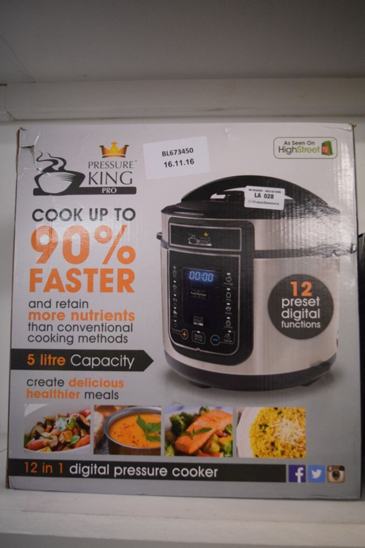 1 x PRESSURE KING PRO 12 IN 1 MULTI FUNCTION DIGITAL PRESSURE COOKER RRP £110 16/11/16 *PLEASE