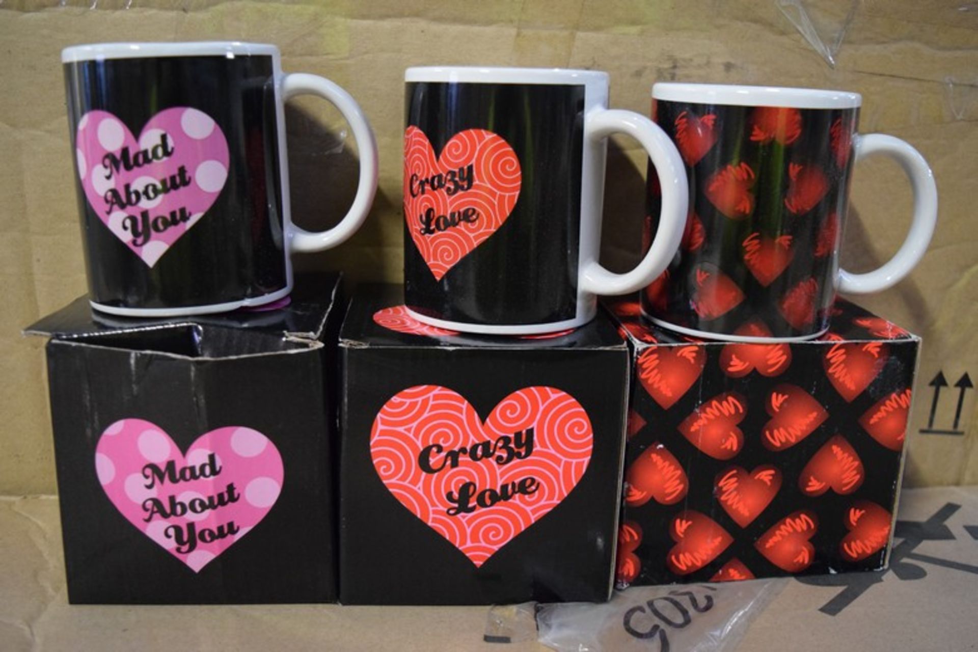 10 x BOXED GIFT TOYS HEART PRINT MUGS COMBINED RRP £100 *PLEASE NOTE THAT THE BID PRICE IS