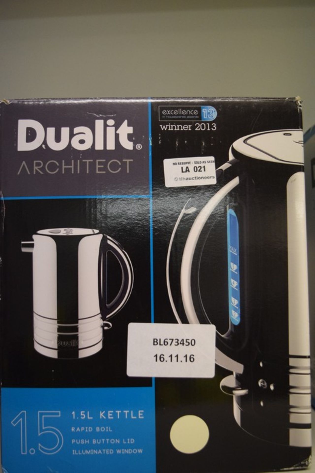 1 x BOXED DUALIT ARCHITECT RAPID BOIL KETTLE RRP £80 16/11/16 *PLEASE NOTE THAT THE BID PRICE IS