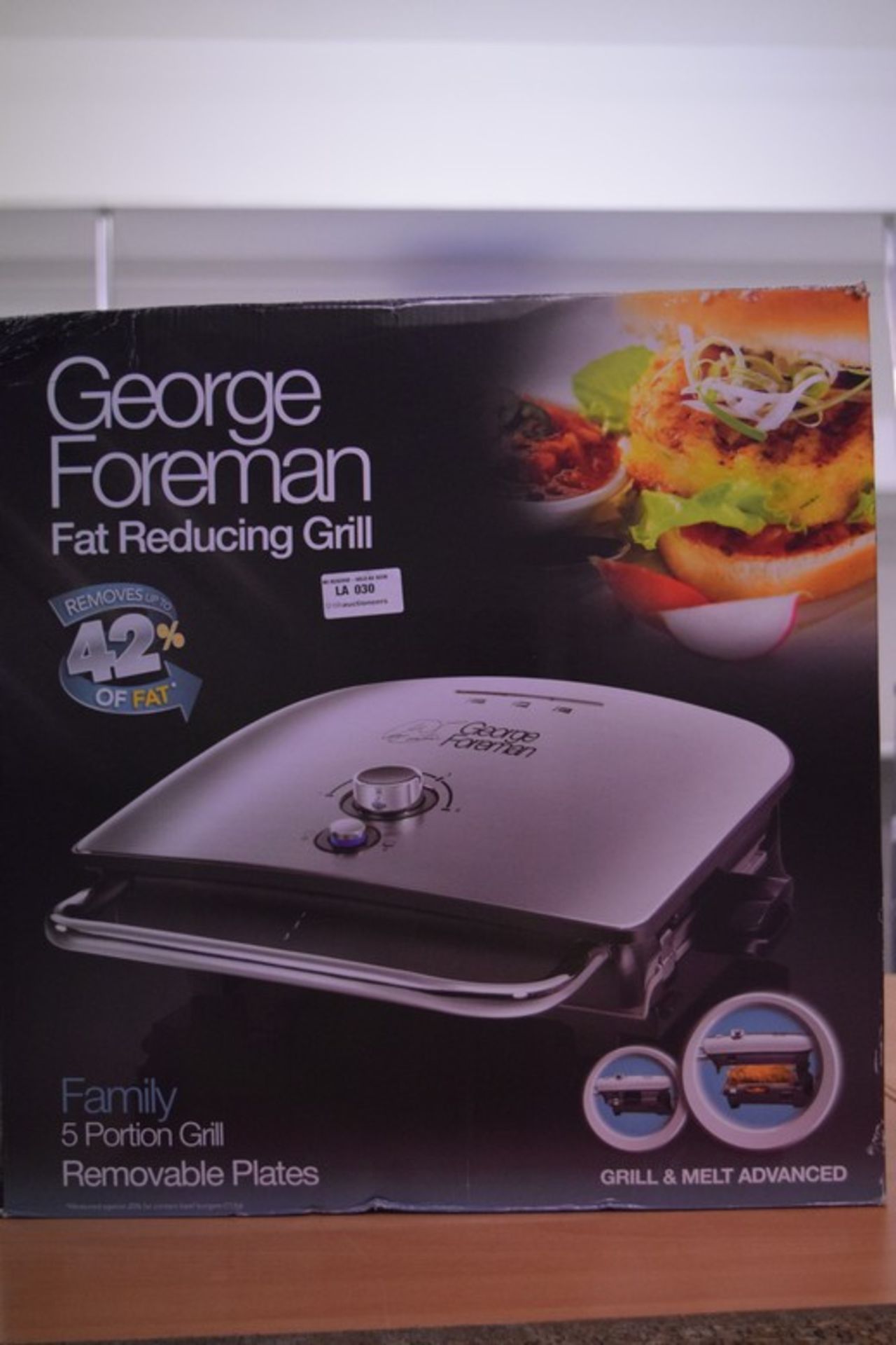 1 x BOXED GEORGE FORMAN FAT REDUCING GRILL TO FIT 5 PORTIONS RRP £65 16/11/16 *PLEASE NOTE THAT