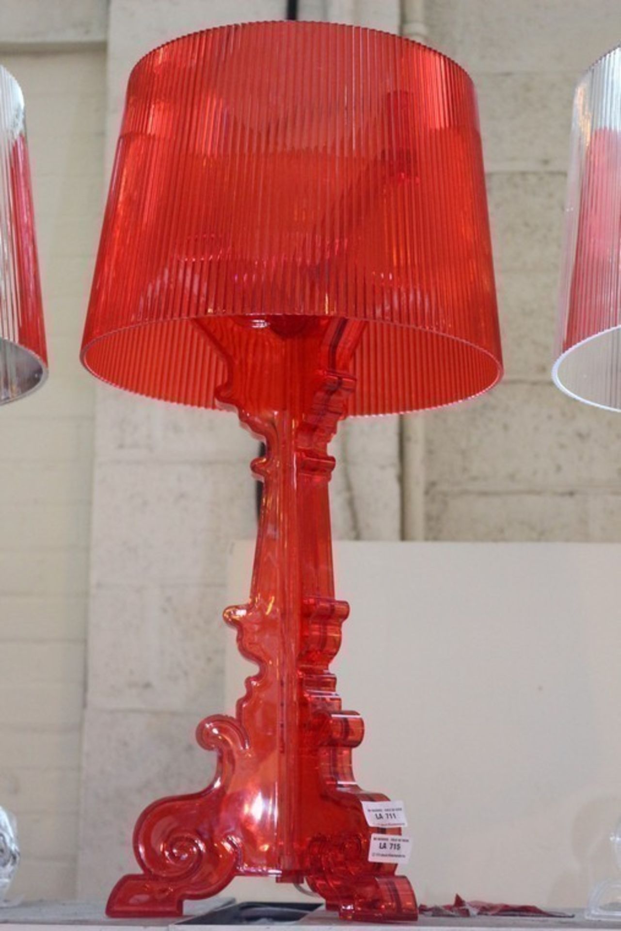 1 x BOURGIE STYLE RED DESIGNER TABLE LAMP (012-L) *PLEASE NOTE THAT THE BID PRICE IS MULTIPLIED BY