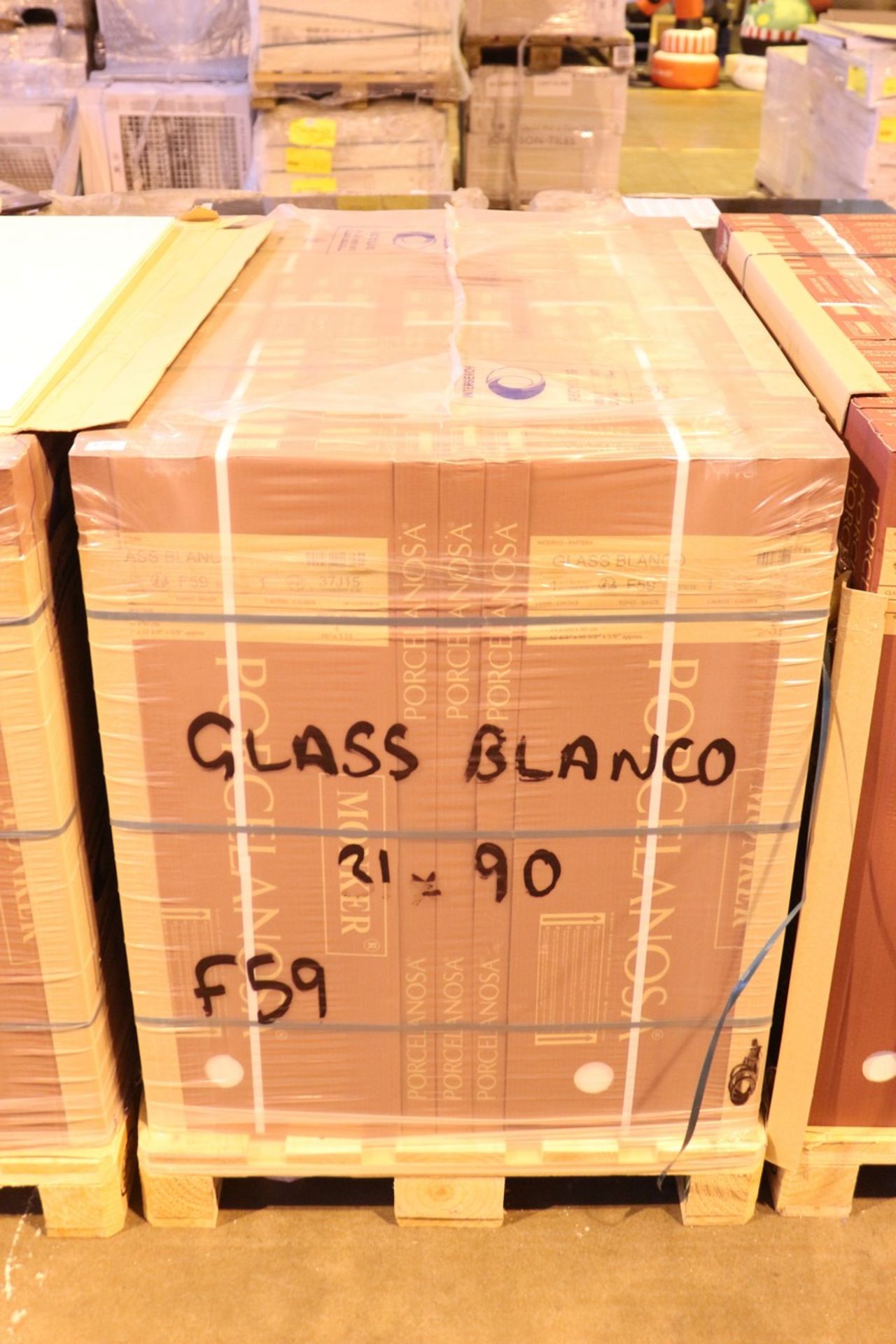 54X BY PORCELANOSA BRAND NEW FACTORY SEALED GLASS BLANCO 310X900 WHITE FLOOR TILES RRP £3068 (MD- - Image 2 of 2