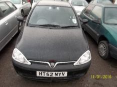 Vauxhall Corsa SXI 16V – HT52 NYV
Date of registration:  23.01.2003
1199cc, petrol, manual, black