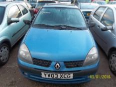 Renault Clio Expression 16V - YV03 XCG Date of registration:  26.03.2003 1390cc, petrol, manual,