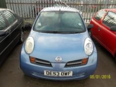 Nissan Micra S - OE53 OWF Date of registration:  21.11.2003 1240cc, petrol, manual, blue Odometer