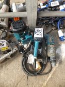 3 assorted Makita power tools - 1 router - 1 sander - 1 drill