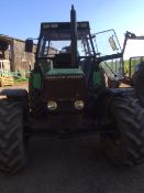 Deutz Fahr DX605 4WD tractor, 5,300 hours, 40kph box, trailer brakes, twin spools, 40% tyres, air