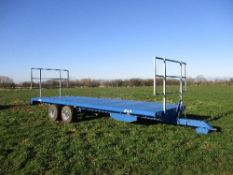 2014 Warwick bale trailer, 10T, 8m, c/w front & rear rades, hydro-brakes, serial no. 1040251