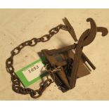 Imbra rabbit trap with an unusual designed hinge plate