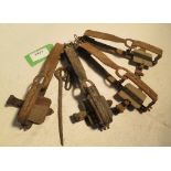 4 x 4ins gin traps - all with brass tongue and till from Stafford Lake Farm, Bisley, Surrey