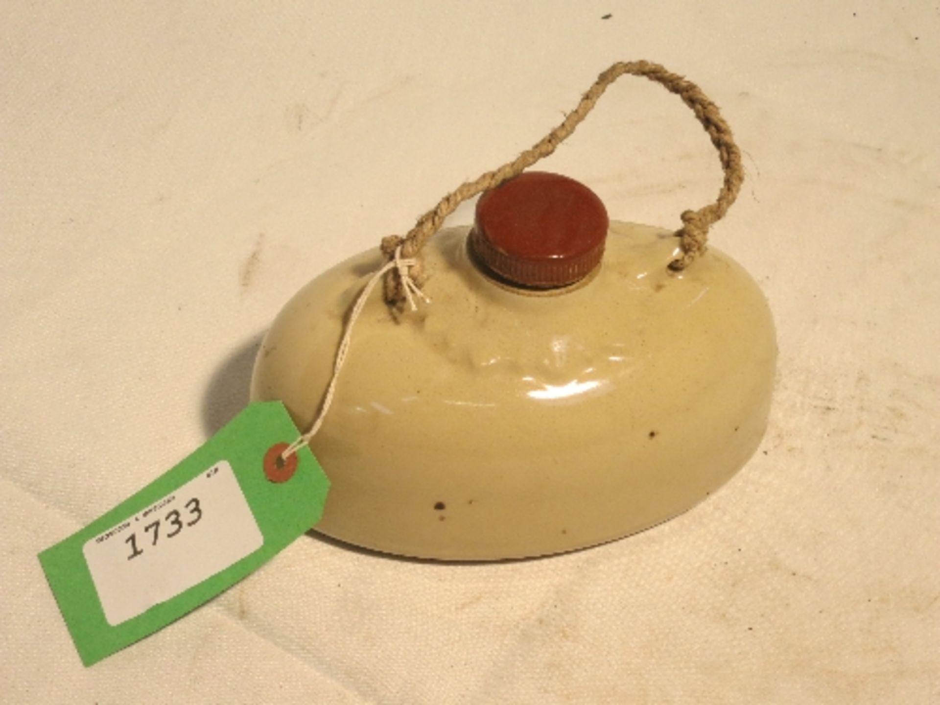 Unusual small oval foot warmer marked Denby Stoneware, 1½ pt