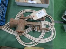 Iron hand mincer stamped 'No.10-2 Made in England' and a carpet beater