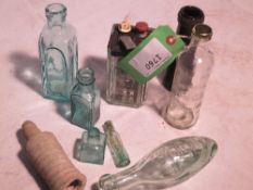 Rare hand-made bottles, including a rare Coke shape and hand-made clay bottle (BC?) plus Hamilton