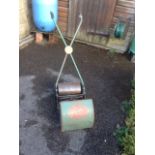 'The Web' vintage push lawnmower with roller, chain and grass box. British made by H.C.Webb & Co.,
