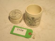 Frank Cooper's marmalade jar and Maw's toothpaste lid