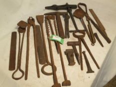 Quantity of assorted blacksmith's tools