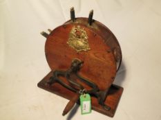 Wood and brass Kent's Parent Knife cleaning machine, size 9 No. 17786; pre 1872 as later ones had