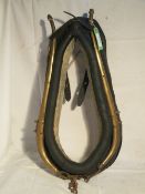 Large leather collar with brass hames
