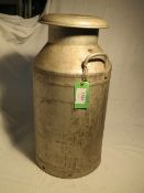 10 gallon aluminium milk churn with lid both marked Home Counties Dairies Ltd, Guildford, Swift Can,