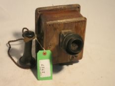 Early 'Colonel Blower'-type, wall-mounted, non-dialling telephone