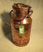 Cast iron and copper plated milk churn