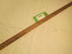 Wooden yard ruler - Coleman Cycle Depot, Broadway, Woking and on reverse marked 1/4yd., 1/2yd. and