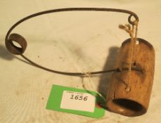 Vintage full barrel mole trap, c1870