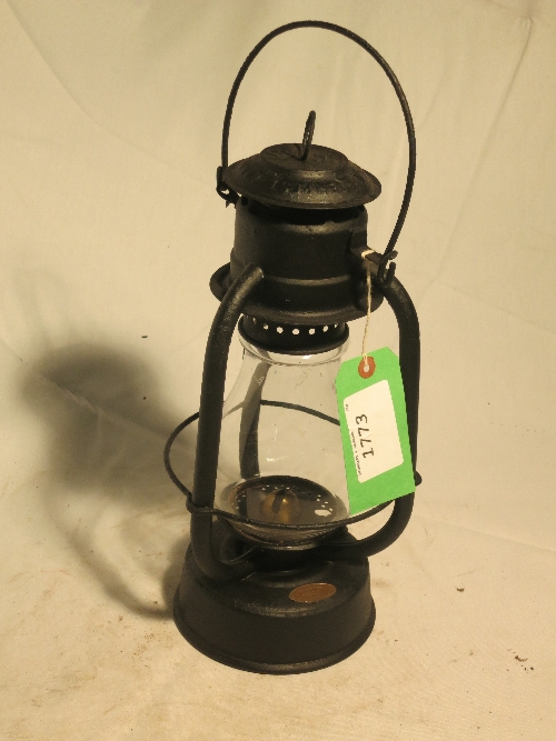 Kerosene hurricane lamp (hot blast type) - Hinks Tempest Lantern 'Patented in India & British Isles