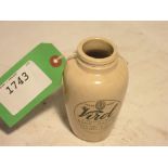 Ceramic pot marked Virol, A Preparation of Bone Marrow - Ideal Form of Fat for Children and