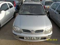 Nissan Micra GX - S132 LTP Date of registration: 01.08.1998 1275cc, petrol, variable speed