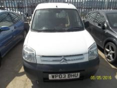 Citroen Berlingo 600 LX Car derived van - WP03 BHU Date of registration: 10.07.2003 1360cc,