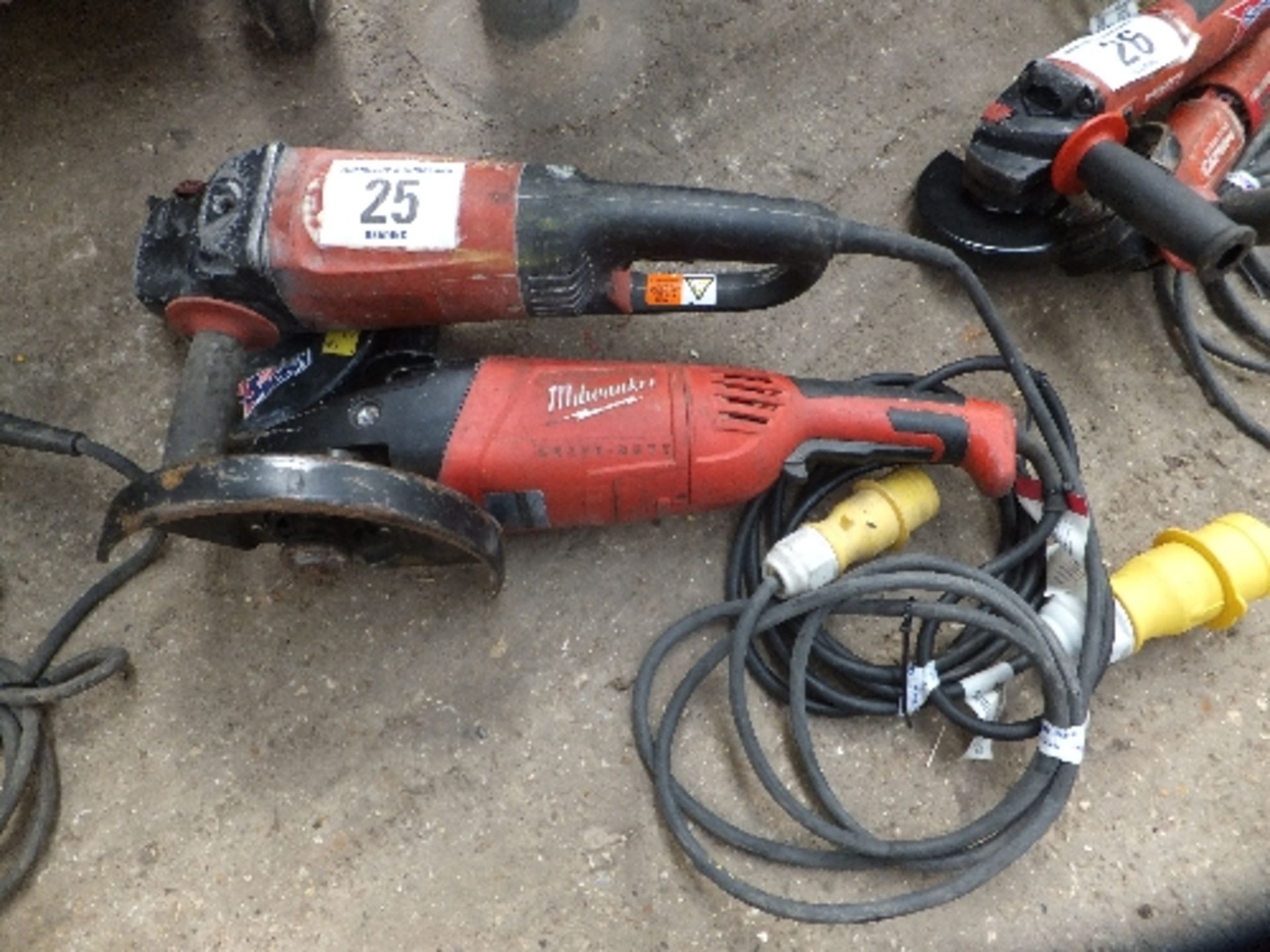 Hilti & Milwaukee 9in grinders 110v